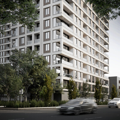 Residence Park- визуализация жилого комплекса современного типа.