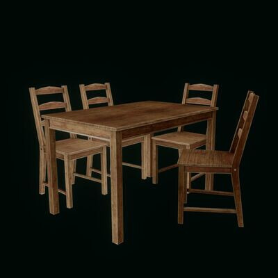 Wooden table and chairs