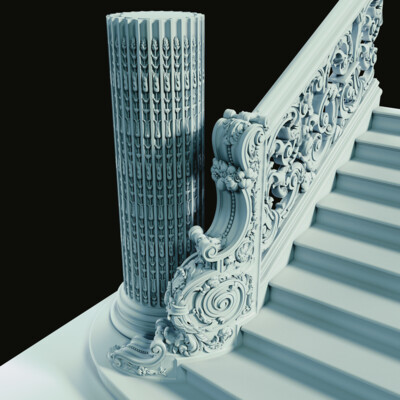 winder pillar to the main staircase