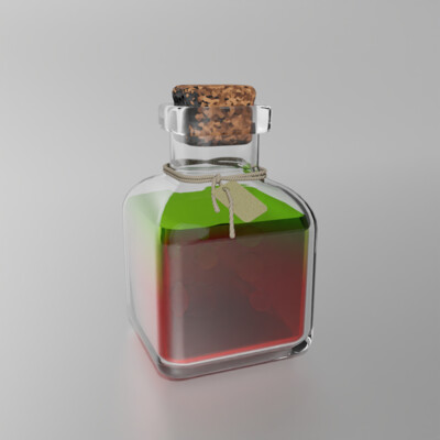 A bottle of some kind of liquid