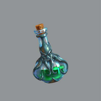 Magic potion bottle. Cthulhu. Casual.