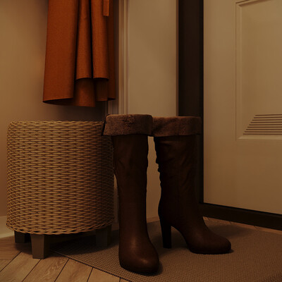 Visualization of the apartment project (36 m²) Entrance hall + wardrobe