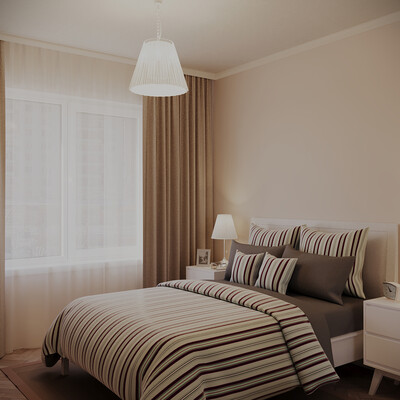Visualization of the apartment project (36 m²) Bedroom