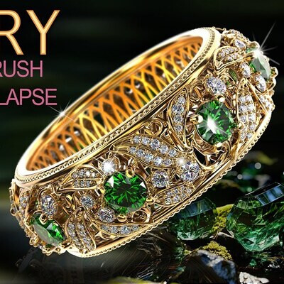 Behold 'Elven Enchantment, a fantasy-style emerald ring.