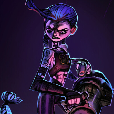 Jinx in a fury - Arcane fanart illustration