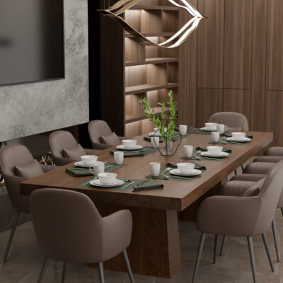 The interior of the dining room