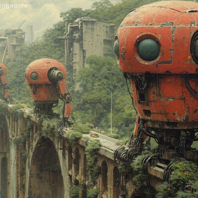 Abandoned robots in Singapore