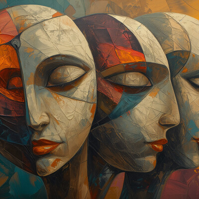 A mixed technique of weird art