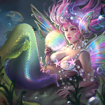 Cotton Candy Mermaid from Magic world - Splash art