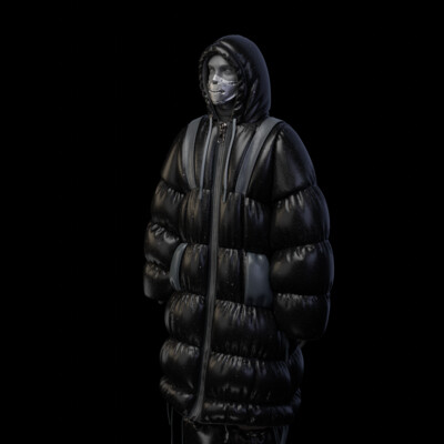 Animation of a Huge Puffer Jacket [CLO3D GARMENT, Blender3D]