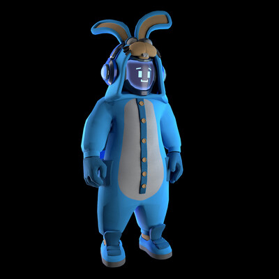 Stylized LowPoly Kigurumi, BackPack, Helmet and Headphones