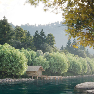Morning on a mountain river