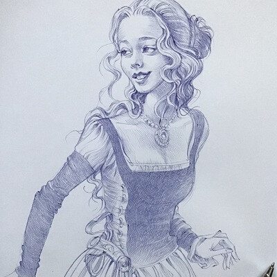 Girl in medieval dress