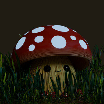 Cute Mushroom Render Cycles