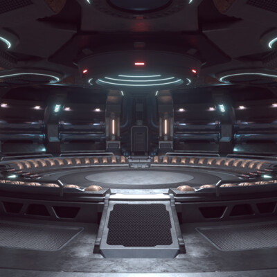Sci-fi hangar scene