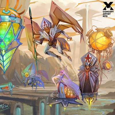 Concept art of characters for the CARPGX "Rebellion of the Lord of Darkness"