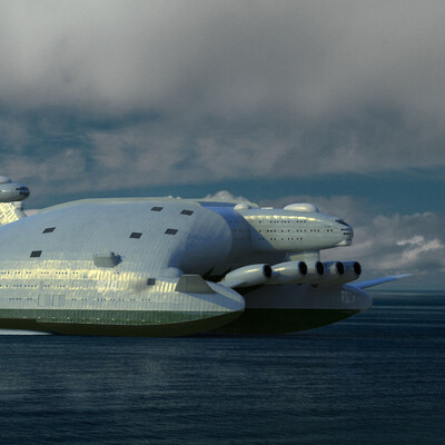 Bartini A-2500 WIG aircraft carrier 3D model