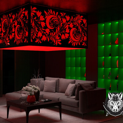 Interior panel WEPR "Russian patterns" (red)