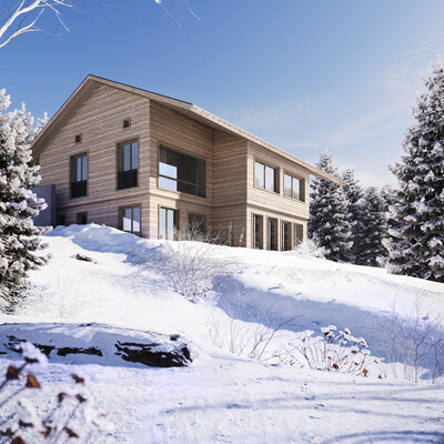 Visualization of winter exterior based on reference