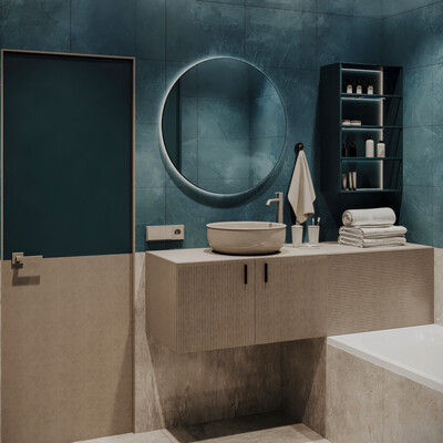 Visualization of the bathroom project (5 m²)