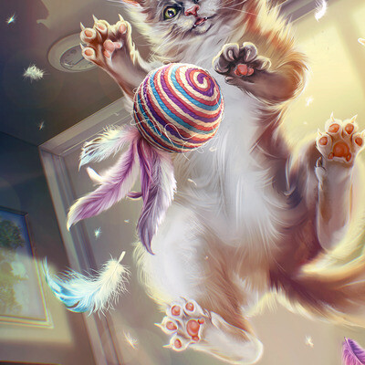 The cat in the kitchen