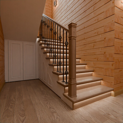 Stairs with Wrought iron railing