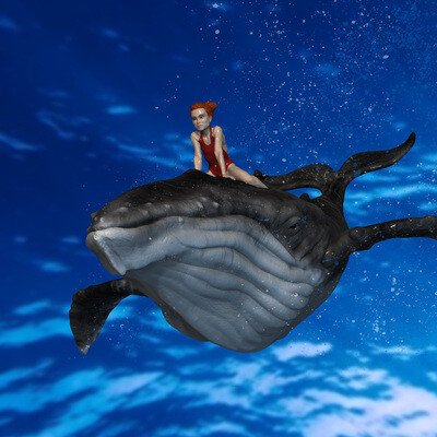Girl and whale.