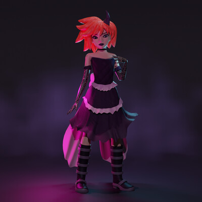 A girl in a Gothic look