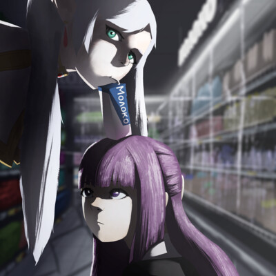 Freeran and Fern at the grocery store
