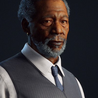 Morgan Freeman. Portrait by Vasilii Kravtsov