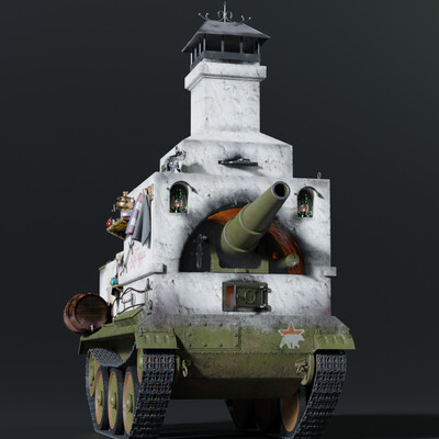 Self-propelled Russian stove