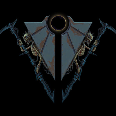 Graphic element. Skeleton. Grim Reaper. Cyberpunk Grimdark.
