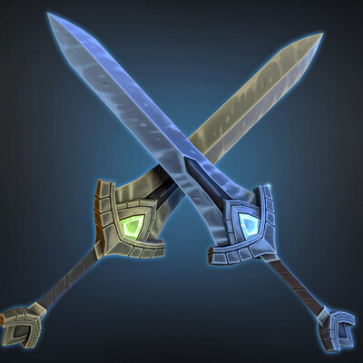 Stylized hand painted sword