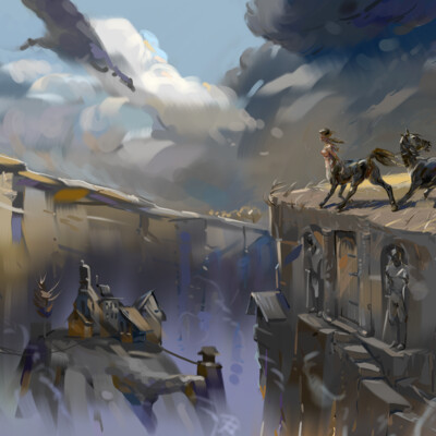 At the edge of the canyon