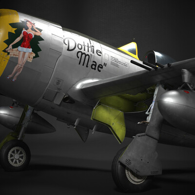Republik P-47D "Thunderbolt" fighter with its own name "Dottie Mae"