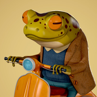 Frog on a scooter