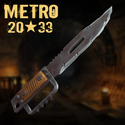 Stylized Hand-Painted Metro 2033 Trench Knife Weapon