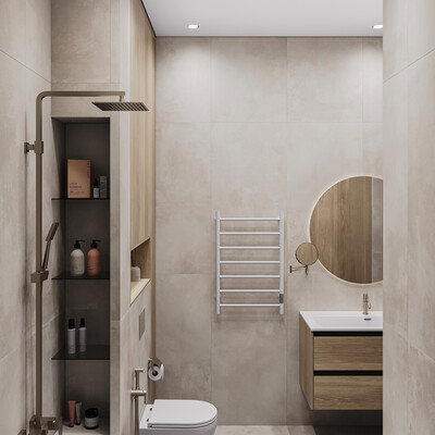 Visualization of two bathrooms