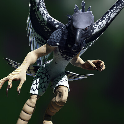 Anthropomorphic harpy eagle