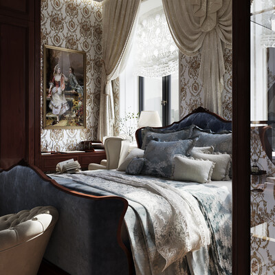 A bedroom in a classic style