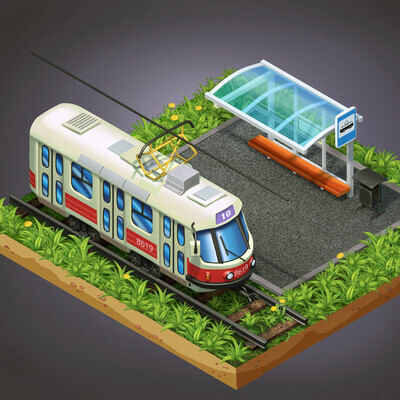 3d model of tram tatra t4