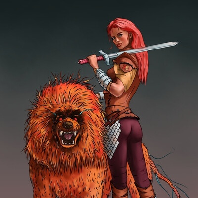 Girl with the dog