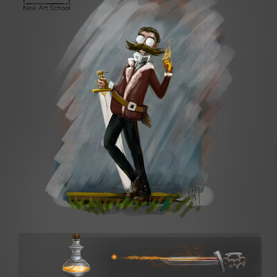 "Master of Fire: Mustache and Flame"