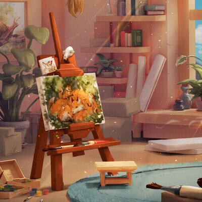 Artist's room. Interior.