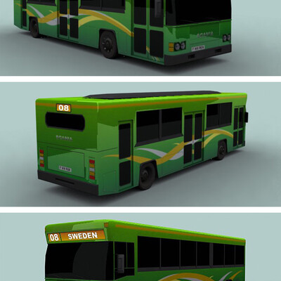 low poly bus - scania