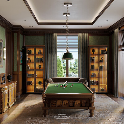 Cabinet with billiards