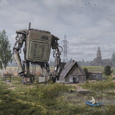 Alexander Chekhutin – Render of the day “Morning in the village”