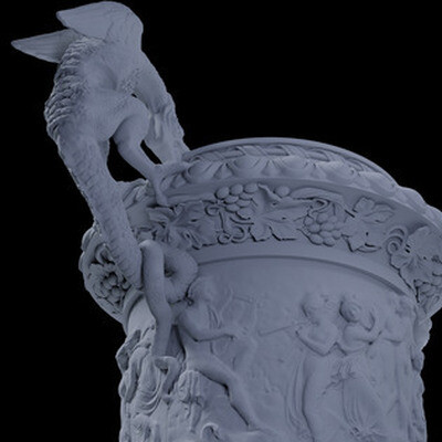 flowerpot with wyvern