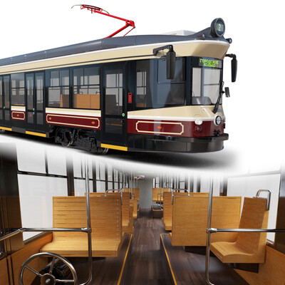 Retro style tram UVZ 71-415R