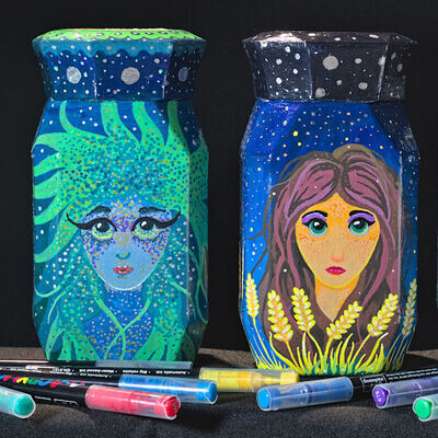painted jars